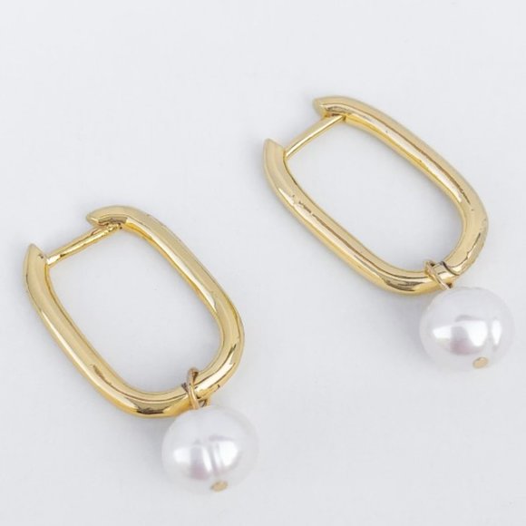 Freshwater Pearls U Hoop Huggie Earring NEW NWT - Picture 3 of 5